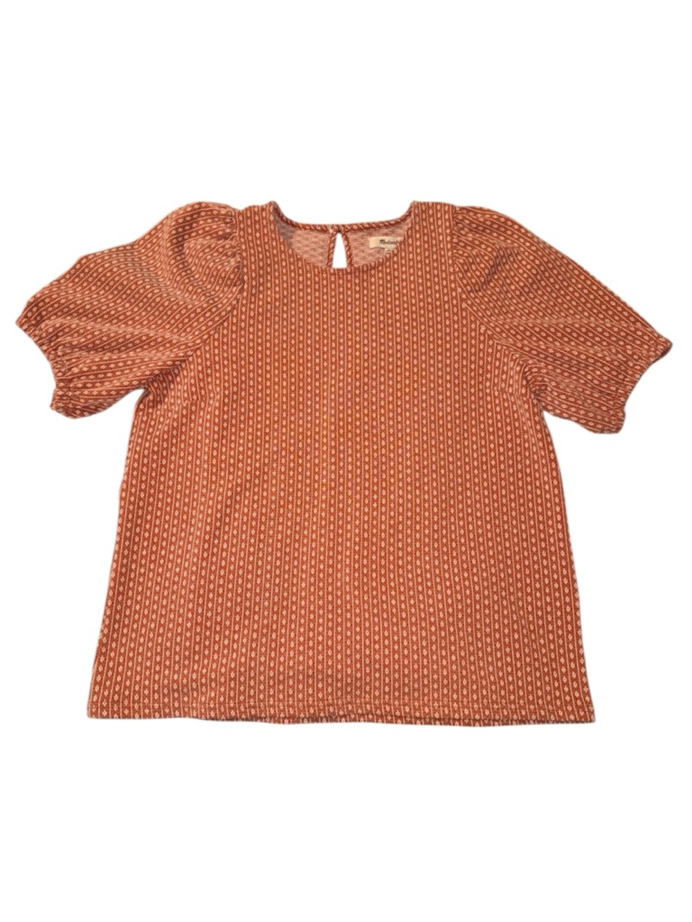 Madewell Rust Floral Puff Sleeve Blouse – Boho Cottagecore Top